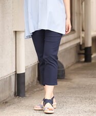 OLLGS41075 eur3(エウルキューブ) 【大きいサイズ/接触冷感】サマーハイパーカットレングスパンツ ネイビー(57)