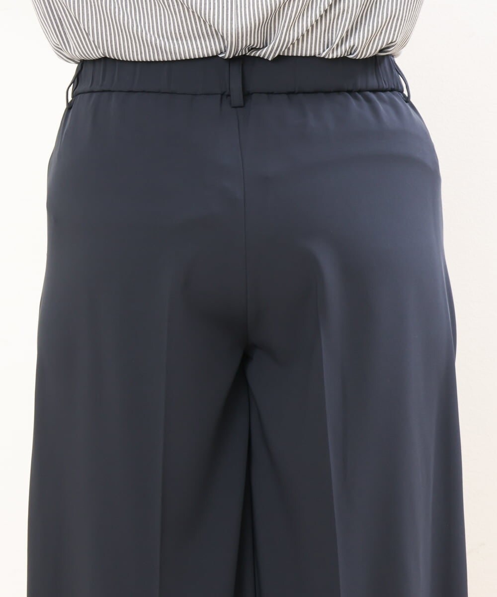 OLLGS43090 eur3(エウルキューブ) 【大きいサイズ/接触冷感】洗えるセンタープレスワイドパンツ ネイビー(57)