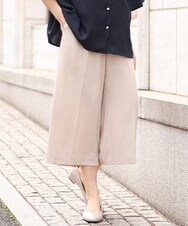 OLLGS43090 eur3(エウルキューブ) 【大きいサイズ/接触冷感】洗えるセンタープレスワイドパンツ ベージュ(82)