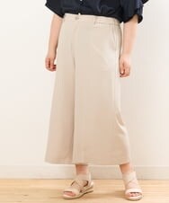 OLLGS43090 eur3(エウルキューブ) 【大きいサイズ/接触冷感】洗えるセンタープレスワイドパンツ ベージュ(82)