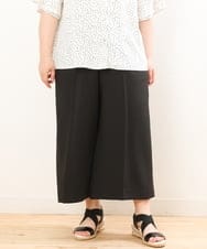 OLLGS43090 eur3(エウルキューブ) 【大きいサイズ/接触冷感】洗えるセンタープレスワイドパンツ ブラック(94)