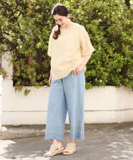 OLLGS44090 eur3(エウルキューブ) 【大きいサイズ】ストレッチワイドデニム ブルー(55)