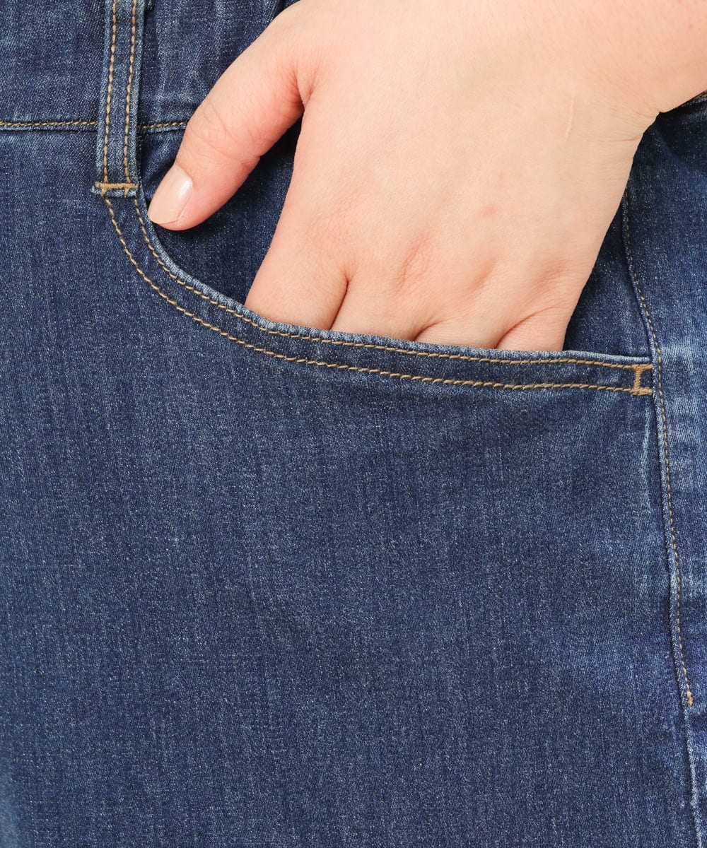 OLLGS44090 eur3(エウルキューブ) 【大きいサイズ】ストレッチワイドデニム ネイビー(57)