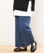 OLLGS44090 eur3(エウルキューブ) 【大きいサイズ】ストレッチワイドデニム ネイビー(57)