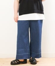 OLLGS44090 eur3(エウルキューブ) 【大きいサイズ】ストレッチワイドデニム ネイビー(57)