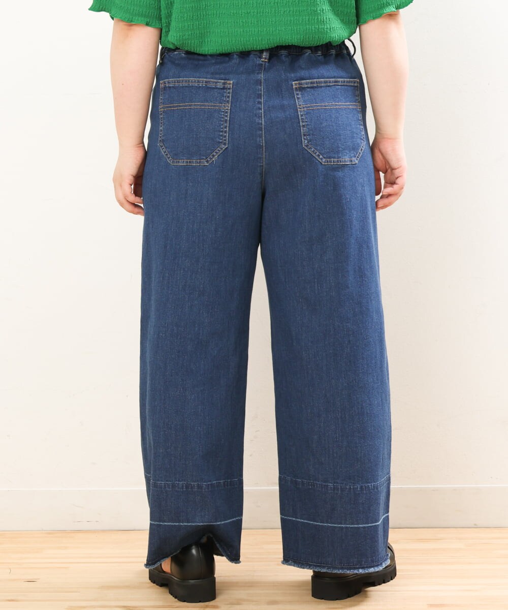 OLLGS44090 eur3(エウルキューブ) 【大きいサイズ】ストレッチワイドデニム ネイビー(57)