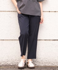 OLLGS47090 eur3(エウルキューブ) 【大きいサイズ/a.v.v×eur3/撥水加工】サイドスリットゆるテーパードパンツ ネイビー(57)