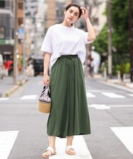 OLLGS48080 eur3(エウルキューブ) 【大きいサイズ/セットアップ対応】ジャージーワイドパンツ カーキ(36)