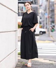 OLLGS48080 eur3(エウルキューブ) 【大きいサイズ/セットアップ対応】ジャージーワイドパンツ ブラック(94)