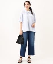 OLLGV28099 eur3(エウルキューブ) 【大きいサイズ/接触冷感】ワイドストレートデニム ブルー(55)