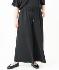 OLLGV29089 eur3(エウルキューブ) 【大きいサイズ/接触冷感/セットアップ対応】ジャージーワイドパンツ ブラック(94)
