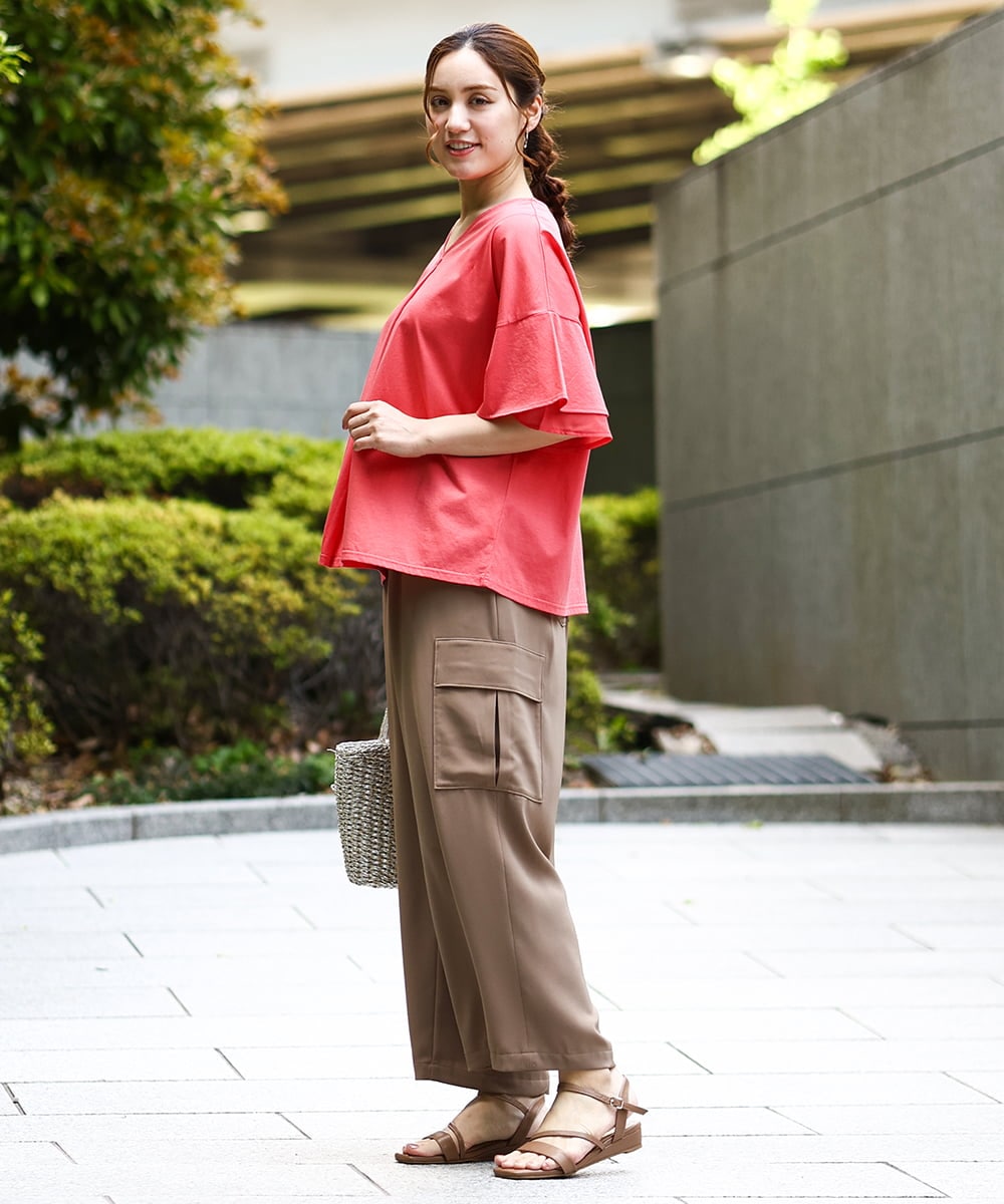 OLLHA31119 eur3(エウルキューブ) 【WEB先行販売】【大きいサイズ】カーゴパンツ モカ(84)