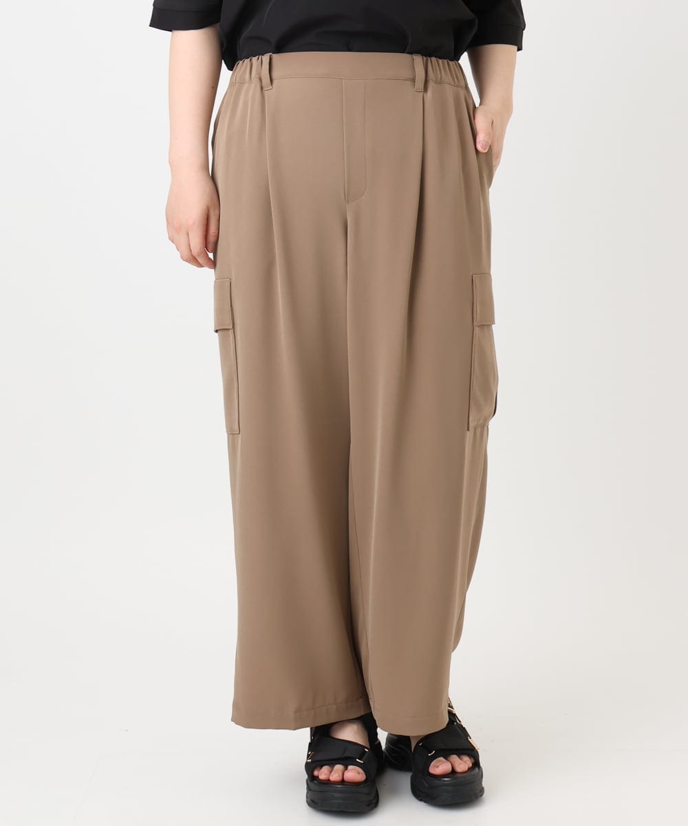 OLLHA31119 eur3(エウルキューブ) 【WEB先行販売】【大きいサイズ】カーゴパンツ モカ(84)