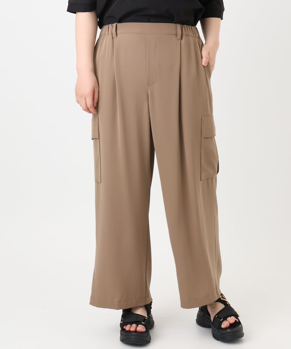 OLLHA31119 eur3(エウルキューブ) 【WEB先行販売】【大きいサイズ】カーゴパンツ モカ(84)