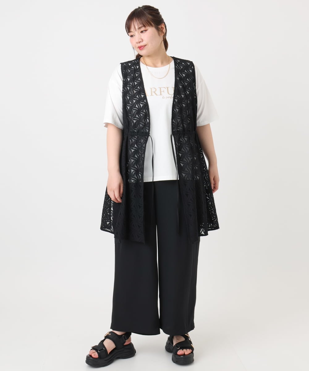 OLLHA31119 eur3(エウルキューブ) 【WEB先行販売】【大きいサイズ】カーゴパンツ ブラック(94)