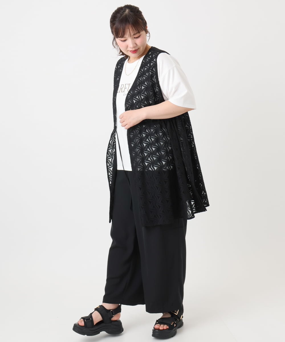OLLHA31119 eur3(エウルキューブ) 【WEB先行販売】【大きいサイズ】カーゴパンツ ブラック(94)