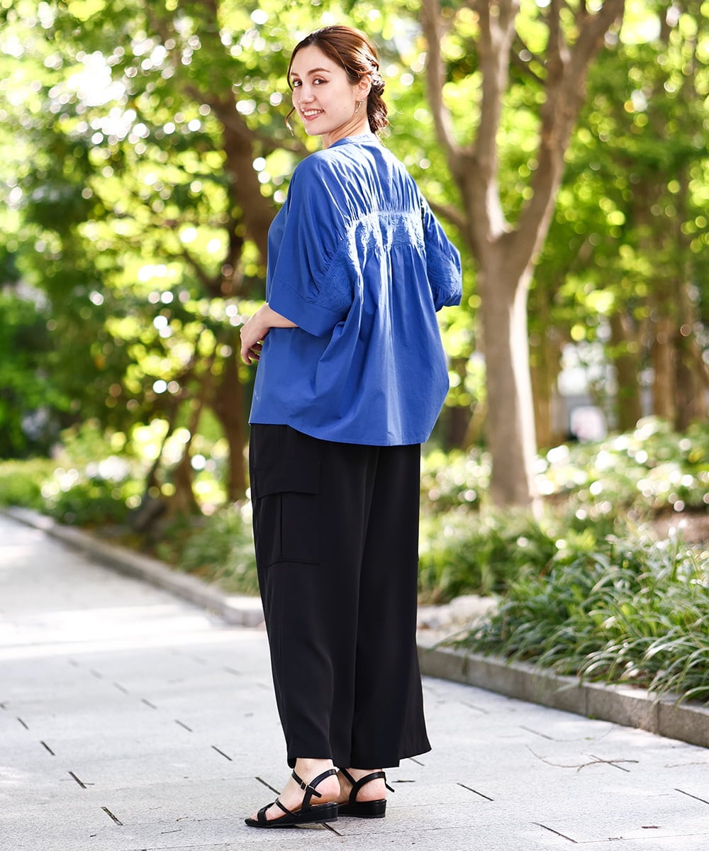 OLLHA31119 eur3(エウルキューブ) 【WEB先行販売】【大きいサイズ】カーゴパンツ ブラック(94)