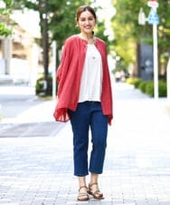 OLLHA33089 eur3(エウルキューブ) 【追加販売】【大きいサイズ/接触冷感】ストレッチデニムパンツ ブルー(55)
