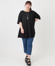 OLLHA33089 eur3(エウルキューブ) 【追加販売】【大きいサイズ/接触冷感】ストレッチデニムパンツ ブルー(55)