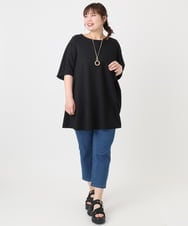 OLLHA33089 eur3(エウルキューブ) 【追加販売】【大きいサイズ/接触冷感】ストレッチデニムパンツ ブルー(55)