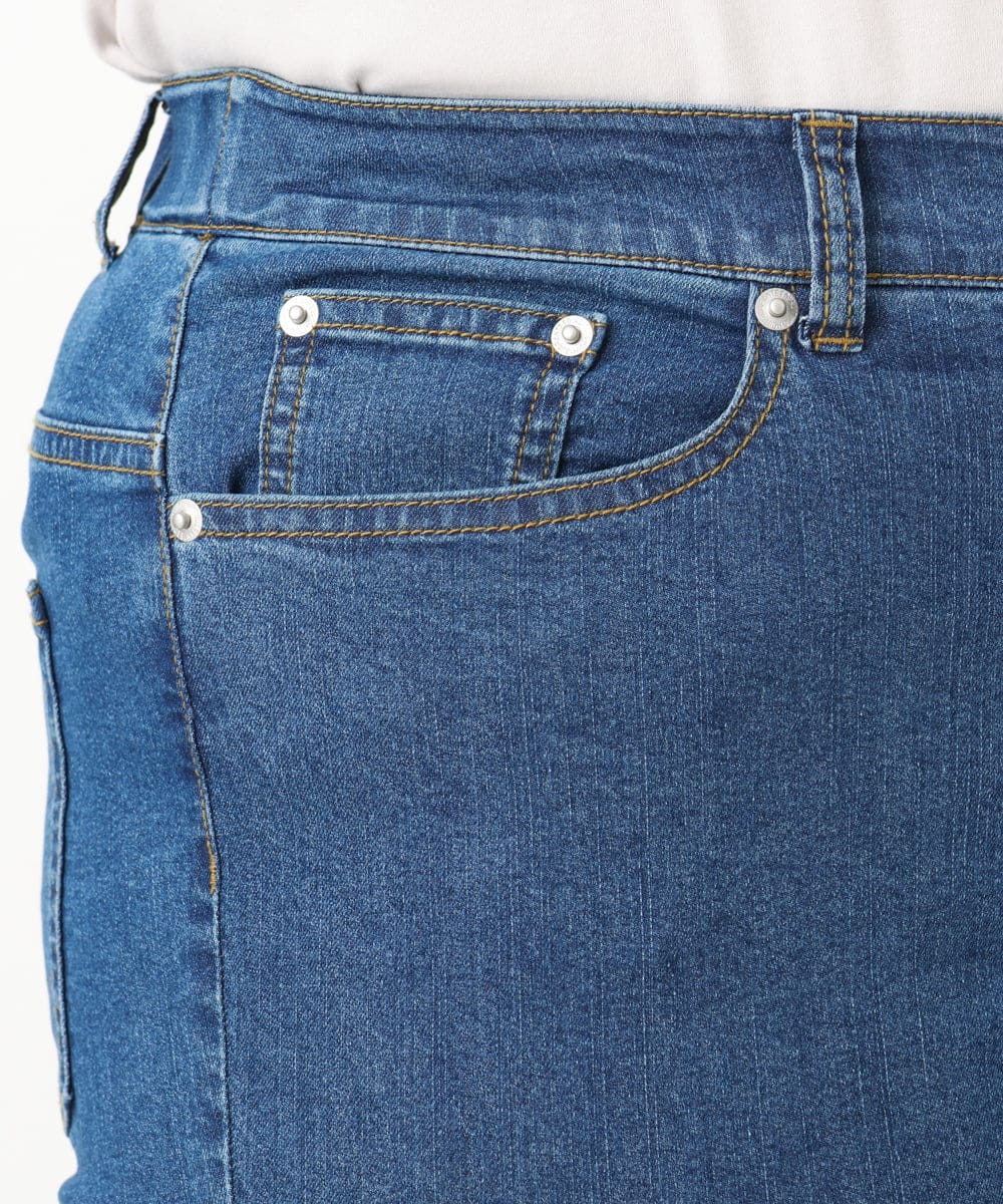 OLLHA33089 eur3(エウルキューブ) 【追加販売】【大きいサイズ/接触冷感】ストレッチデニムパンツ ブルー(55)