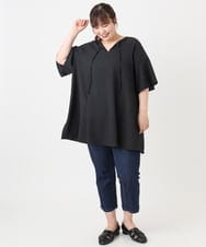 OLLHA33089 eur3(エウルキューブ) 【追加販売】【大きいサイズ/接触冷感】ストレッチデニムパンツ ネイビー(57)