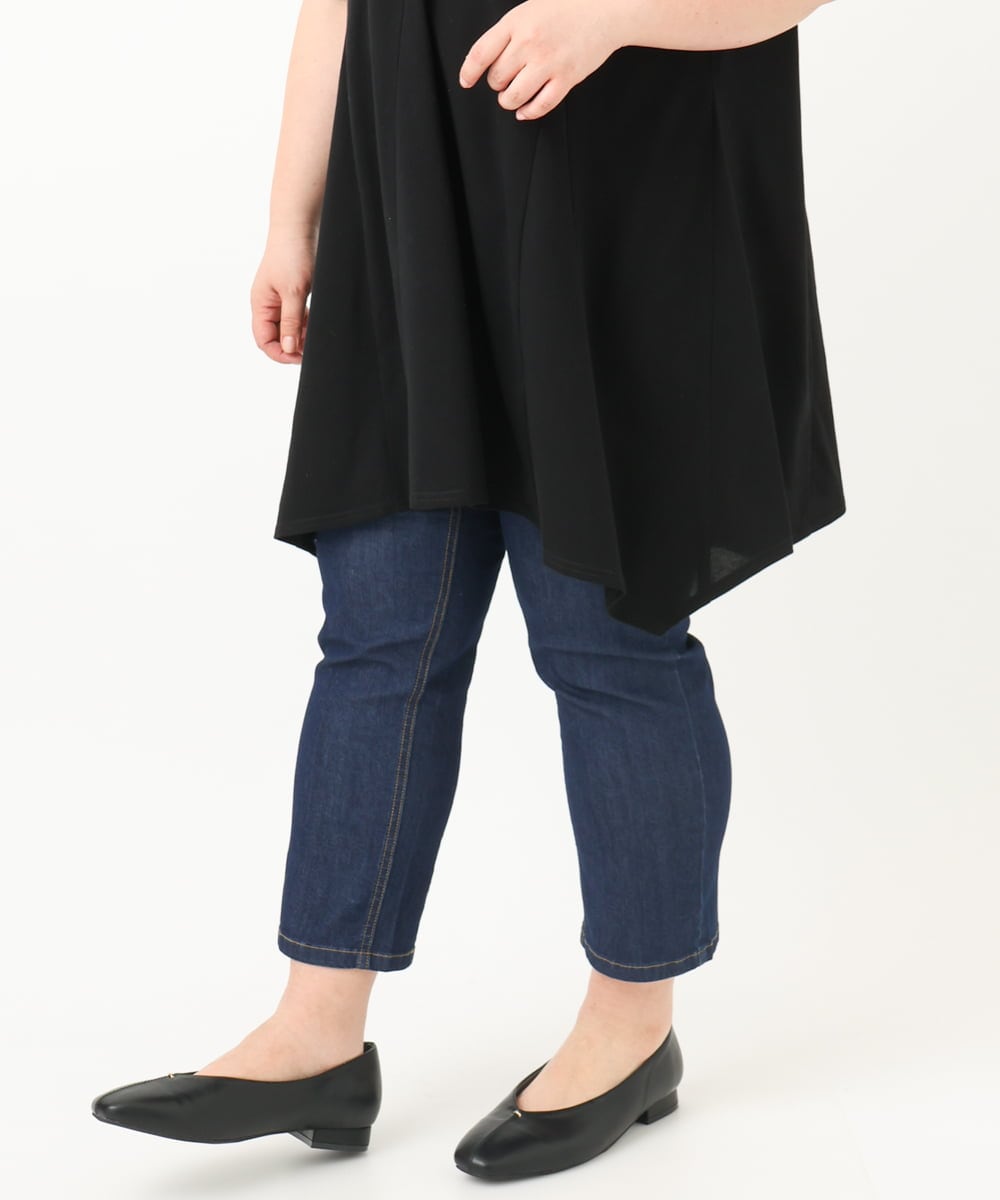 OLLHA33089 eur3(エウルキューブ) 【追加販売】【大きいサイズ/接触冷感】ストレッチデニムパンツ ネイビー(57)