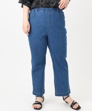 OLLHA36099 eur3(エウルキューブ) 【WEB先行販売】【大きいサイズ/接触冷感】ストレッチストレートデニム ブルー(55)