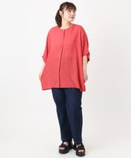 OLLHA36099 eur3(エウルキューブ) 【WEB先行販売】【大きいサイズ/接触冷感】ストレッチストレートデニム ネイビー(57)