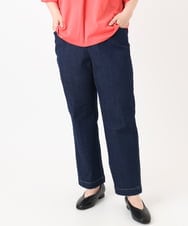 OLLHA36099 eur3(エウルキューブ) 【WEB先行販売】【大きいサイズ/接触冷感】ストレッチストレートデニム ネイビー(57)