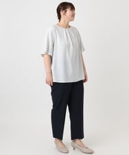 OLLHA39139 eur3(エウルキューブ) 【WEB先行販売】【大きいサイズ/11号サイズあり/セットアップ対応】接触冷感ストレッチストレートパンツ ネイビー(57)