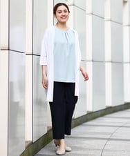 OLLHA39139 eur3(エウルキューブ) 【WEB先行販売】【大きいサイズ/11号サイズあり/セットアップ対応】接触冷感ストレッチストレートパンツ ネイビー(57)