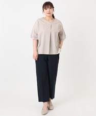 OLLHA39139 eur3(エウルキューブ) 【WEB先行販売】【大きいサイズ/11号サイズあり/セットアップ対応】接触冷感ストレッチストレートパンツ ネイビー(57)