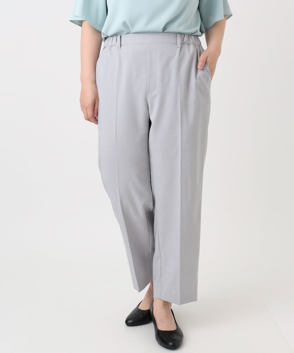 OLLHA39139 eur3(エウルキューブ) 【WEB先行販売】【大きいサイズ/11号サイズあり/セットアップ対応】接触冷感ストレッチストレートパンツ ライトグレー(91)