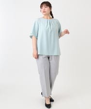 OLLHA39139 eur3(エウルキューブ) 【WEB先行販売】【大きいサイズ/11号サイズあり/セットアップ対応】接触冷感ストレッチストレートパンツ ライトグレー(91)