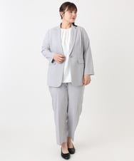 OLLHA39139 eur3(エウルキューブ) 【WEB先行販売】【大きいサイズ/11号サイズあり/セットアップ対応】接触冷感ストレッチストレートパンツ ライトグレー(91)