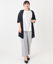 OLLHA39139 eur3(エウルキューブ) 【WEB先行販売】【大きいサイズ/11号サイズあり/セットアップ対応】接触冷感ストレッチストレートパンツ ライトグレー(91)