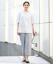 OLLHA39139 eur3(エウルキューブ) 【WEB先行販売】【大きいサイズ/11号サイズあり/セットアップ対応】接触冷感ストレッチストレートパンツ ライトグレー(91)