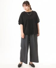 OLLHD22099 eur3(エウルキューブ) 【WEB先行販売】【大きいサイズ/吸水速乾】ドライタッチサッカーワイドパンツ グレー