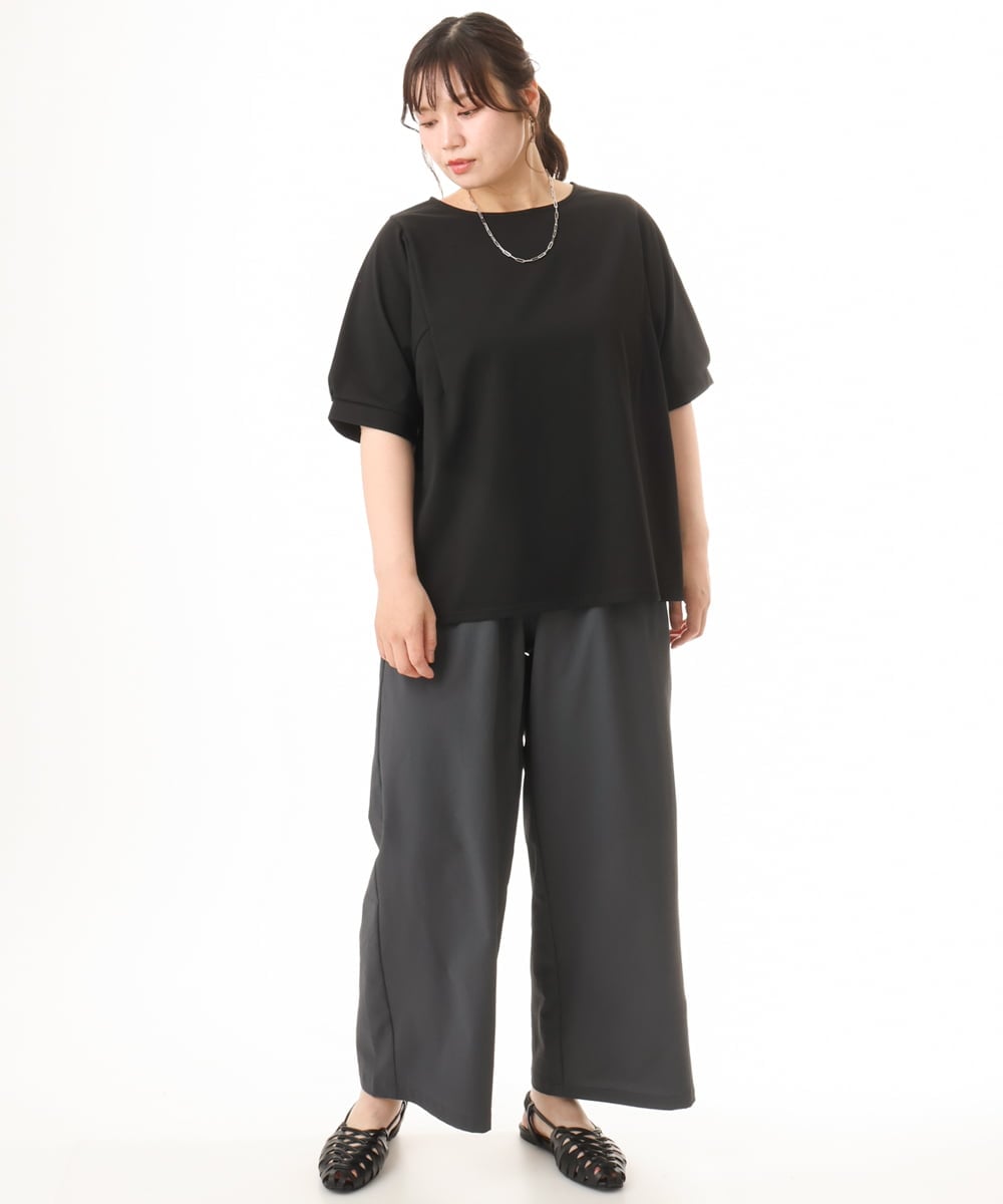 OLLHD22099 eur3(エウルキューブ) 【WEB先行販売】【大きいサイズ/吸水速乾】ドライタッチサッカーワイドパンツ グレー