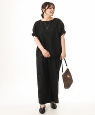 OLLHD22099 eur3(エウルキューブ) 【WEB先行販売】【大きいサイズ/吸水速乾】ドライタッチサッカーワイドパンツ ブラック