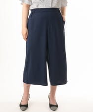 OLLHD30119 eur3(エウルキューブ) 【WEB先行販売】【大きいサイズ/接触冷感】クロップドワイドパンツ ネイビー