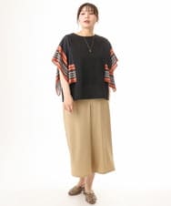 OLLHD30119 eur3(エウルキューブ) 【WEB先行販売】【大きいサイズ/接触冷感】クロップドワイドパンツ ベージュ