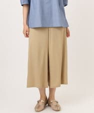 OLLHD30119 eur3(エウルキューブ) 【大きいサイズ/接触冷感】クロップドワイドパンツ ベージュ