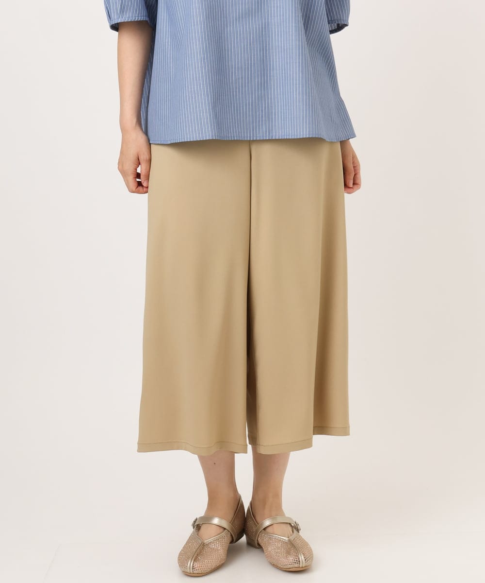 OLLHD30119 eur3(エウルキューブ) 【大きいサイズ/接触冷感】クロップドワイドパンツ ベージュ