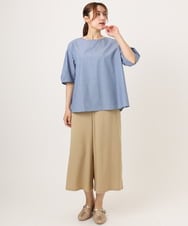 OLLHD30119 eur3(エウルキューブ) 【大きいサイズ/接触冷感】クロップドワイドパンツ ベージュ