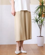 OLLHD30119 eur3(エウルキューブ) 【WEB先行販売】【大きいサイズ/接触冷感】クロップドワイドパンツ ベージュ