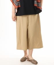 OLLHD30119 eur3(エウルキューブ) 【WEB先行販売】【大きいサイズ/接触冷感】クロップドワイドパンツ ベージュ