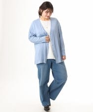 OLLHD31109 eur3(エウルキューブ) 【大きいサイズ/接触冷感】ストレートワイドデニムパンツ ライトブルー