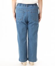 OLLHD31109 eur3(エウルキューブ) 【大きいサイズ/接触冷感】ストレートワイドデニムパンツ ライトブルー